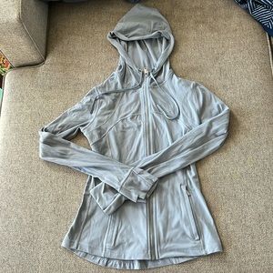 Lululemon fitted jacket with hood. Light blue